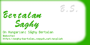 bertalan saghy business card